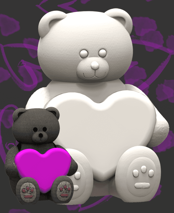  Bear for valentine - Carrying heart 3d model