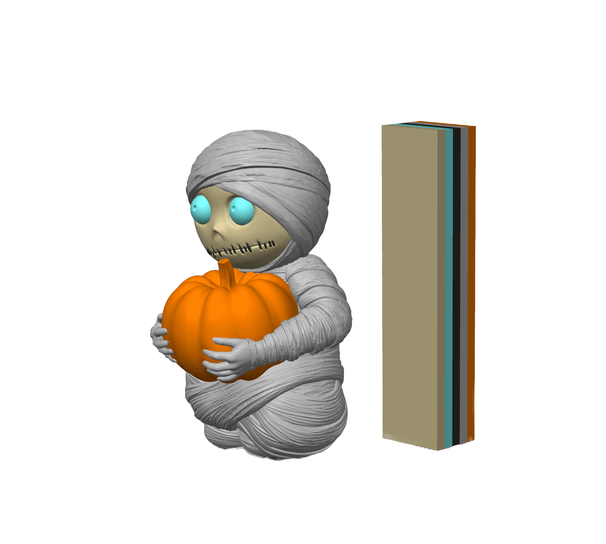 Mummy Pumpkin - Colored Version 3d model