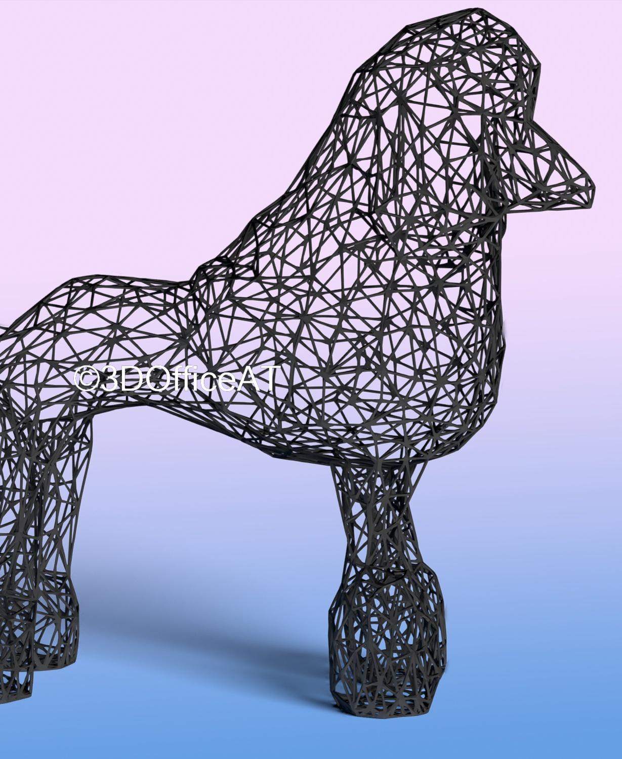Poodle Wire Art - Poodle in lattice style - 3d model