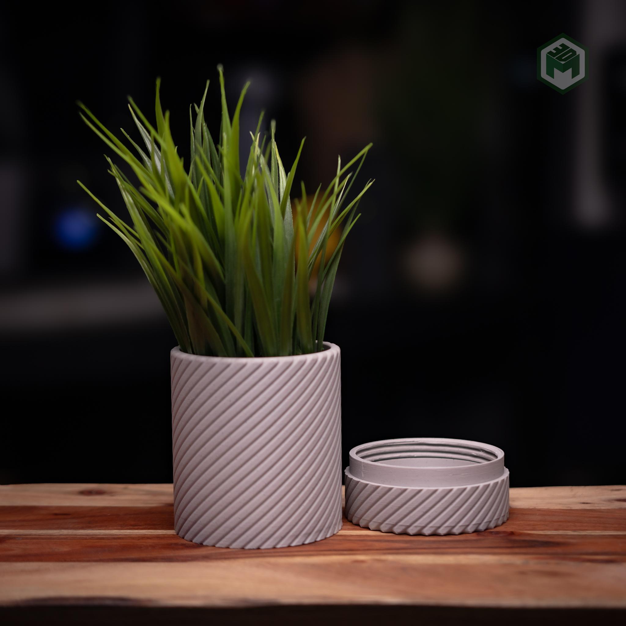 Muzzle Break Planter with Invisible Threaded Drip Tray 3d model