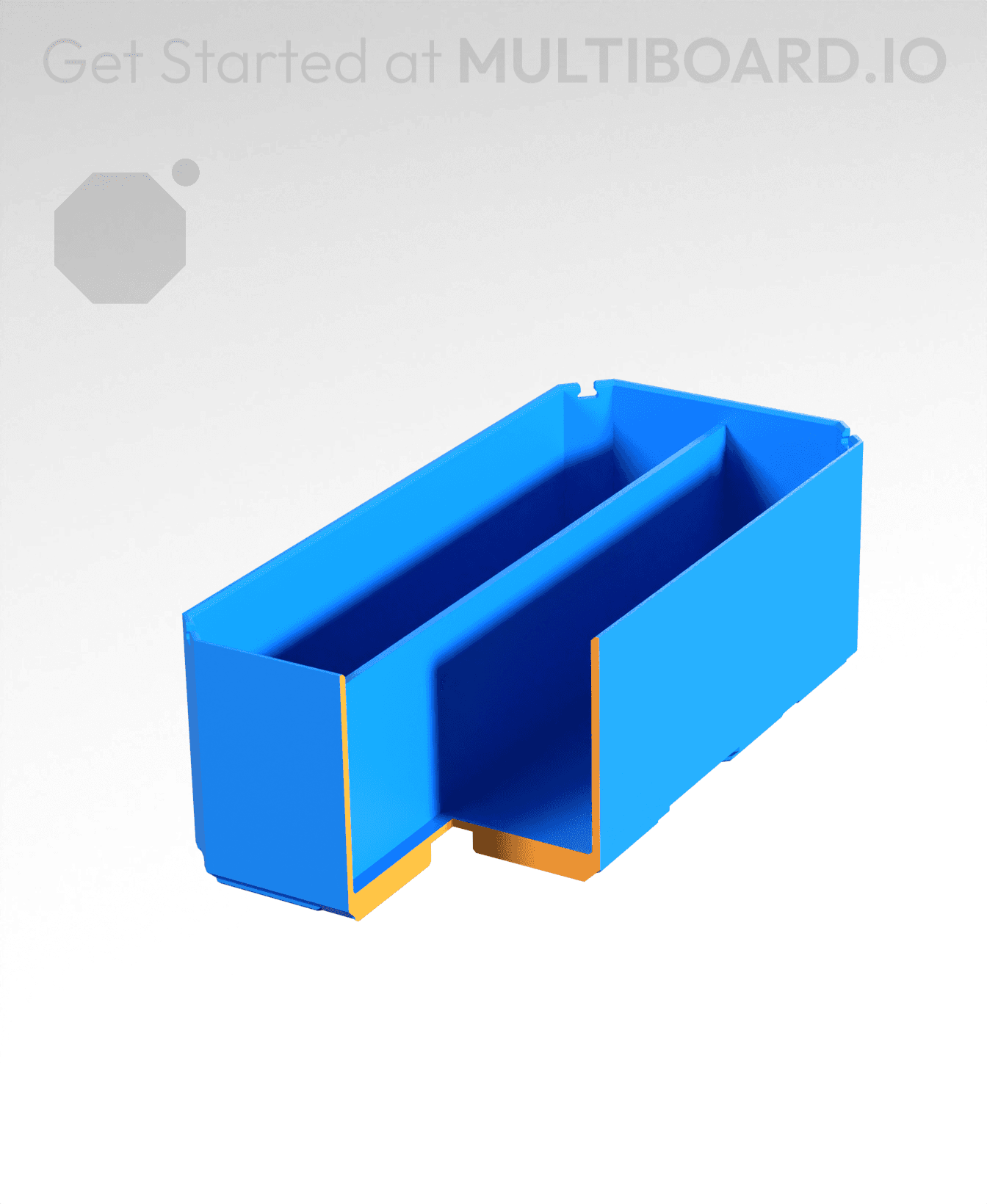 1x2x0.75 - Double Divided Bin - Multibin Insert 3d model