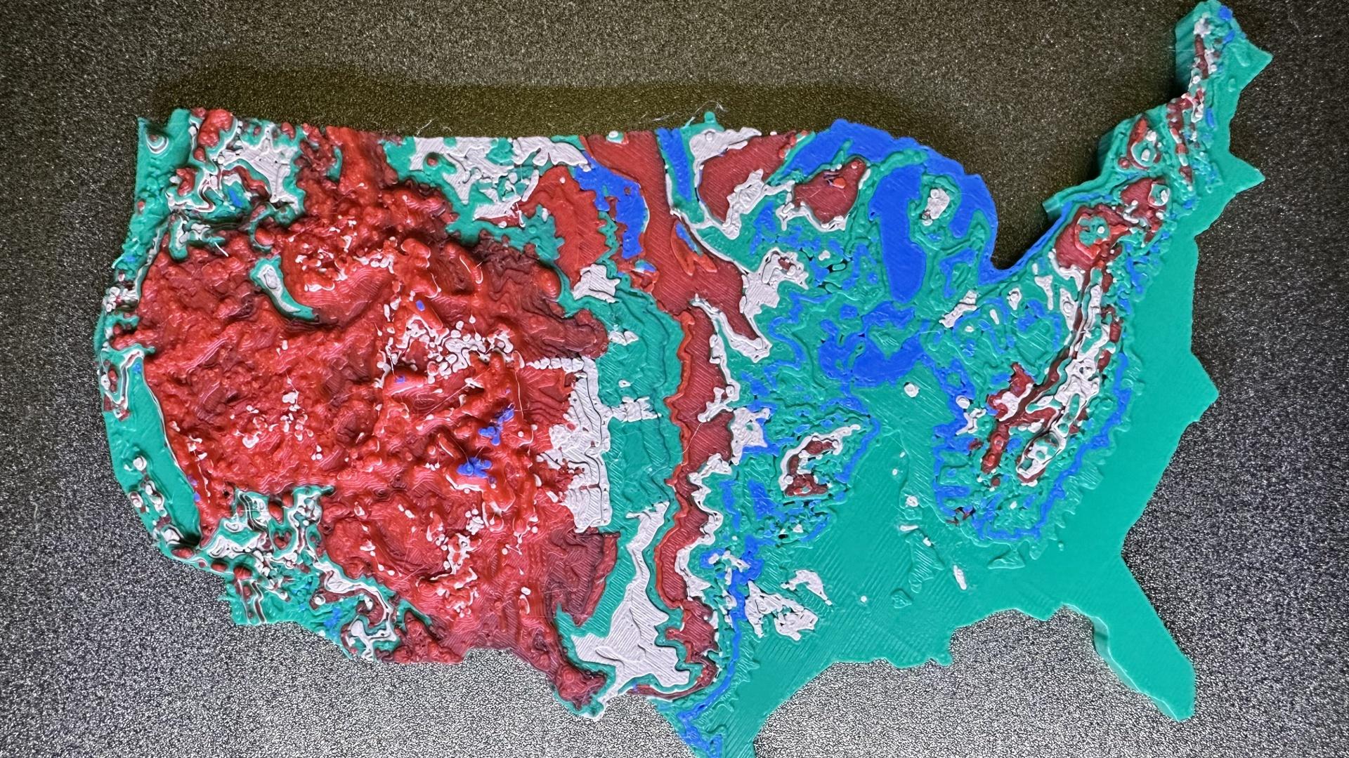 United States 3D Topographic Map 3d model