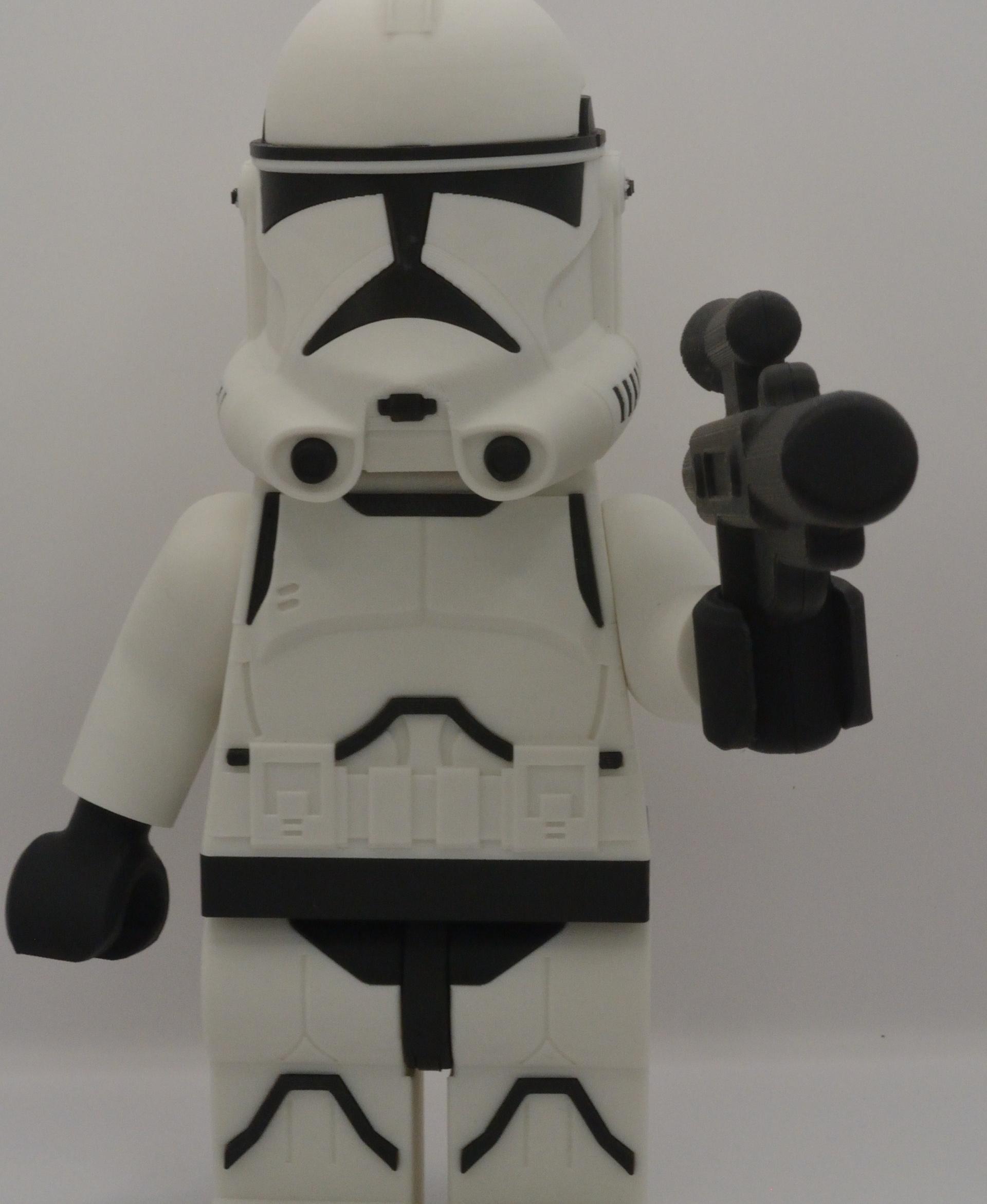 Clone Trooper - Phase II (6:1 LEGO-inspired brick figure, NO MMU/AMS, NO supports, NO glue) 3d model