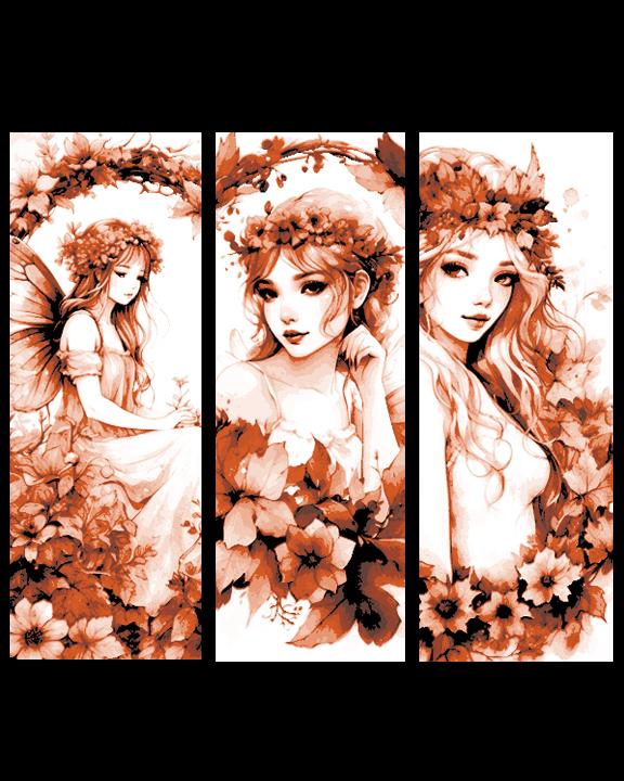 Vintage Fairy Postcard Designs as 3 Bookmarks 3d model