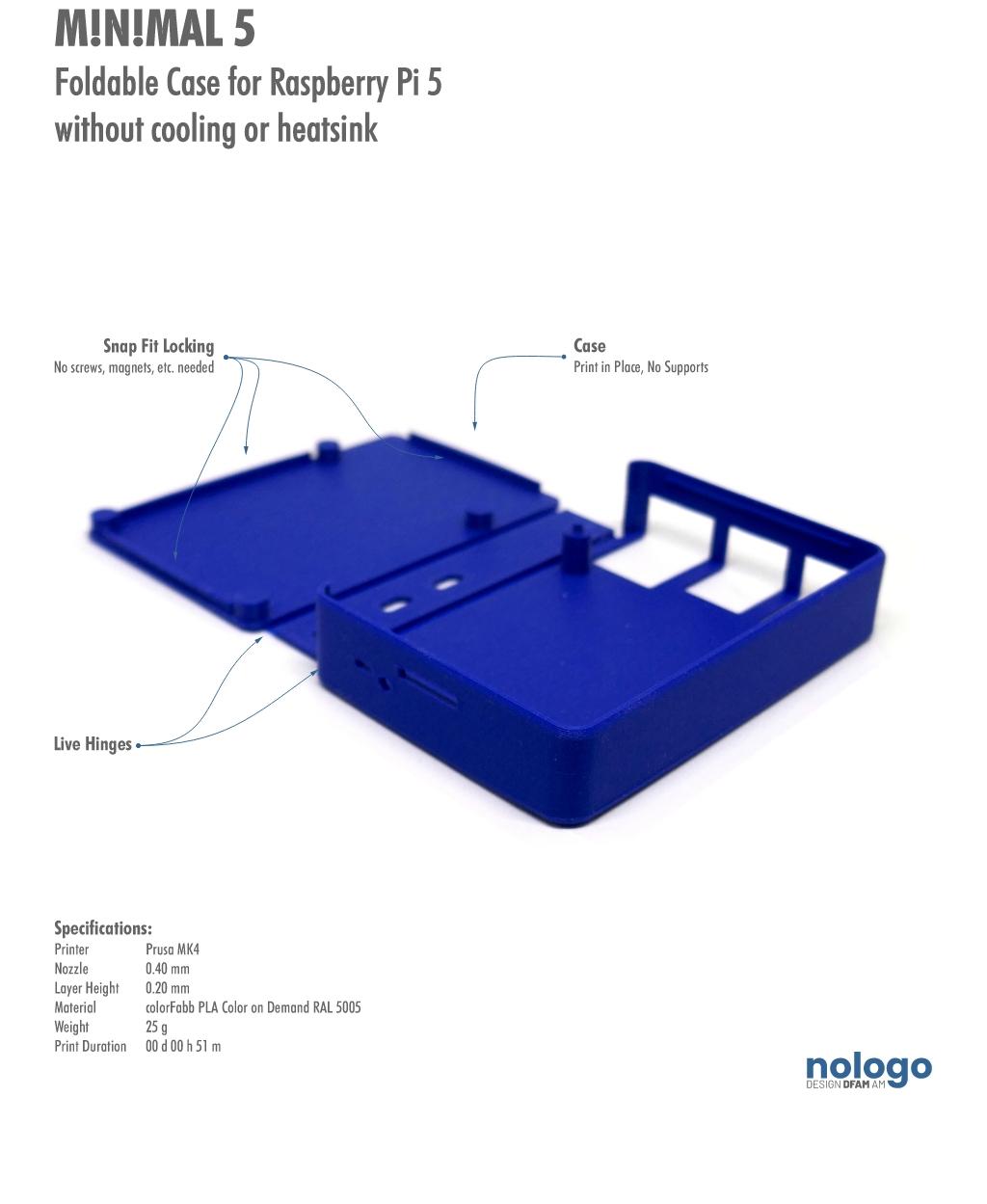 M!N!MAL 5 - Raspberry Pi 5 Case 3d model