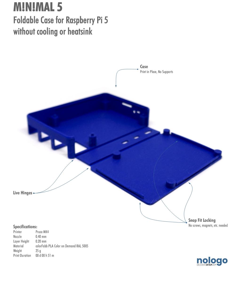 M!N!MAL 5 - Raspberry Pi 5 Case 3d model