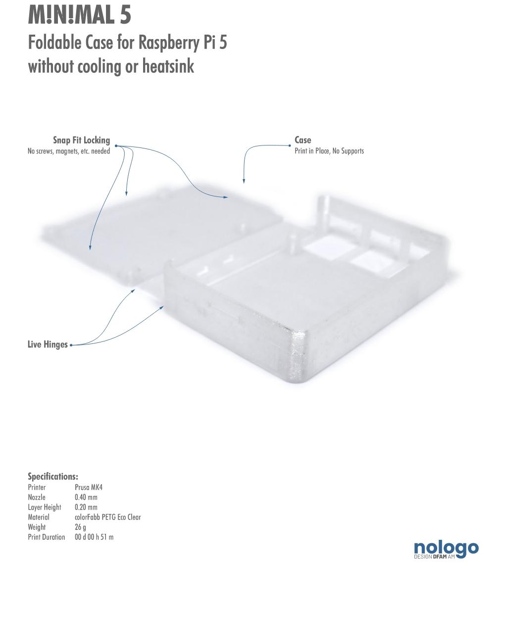 M!N!MAL 5 - Raspberry Pi 5 Case 3d model