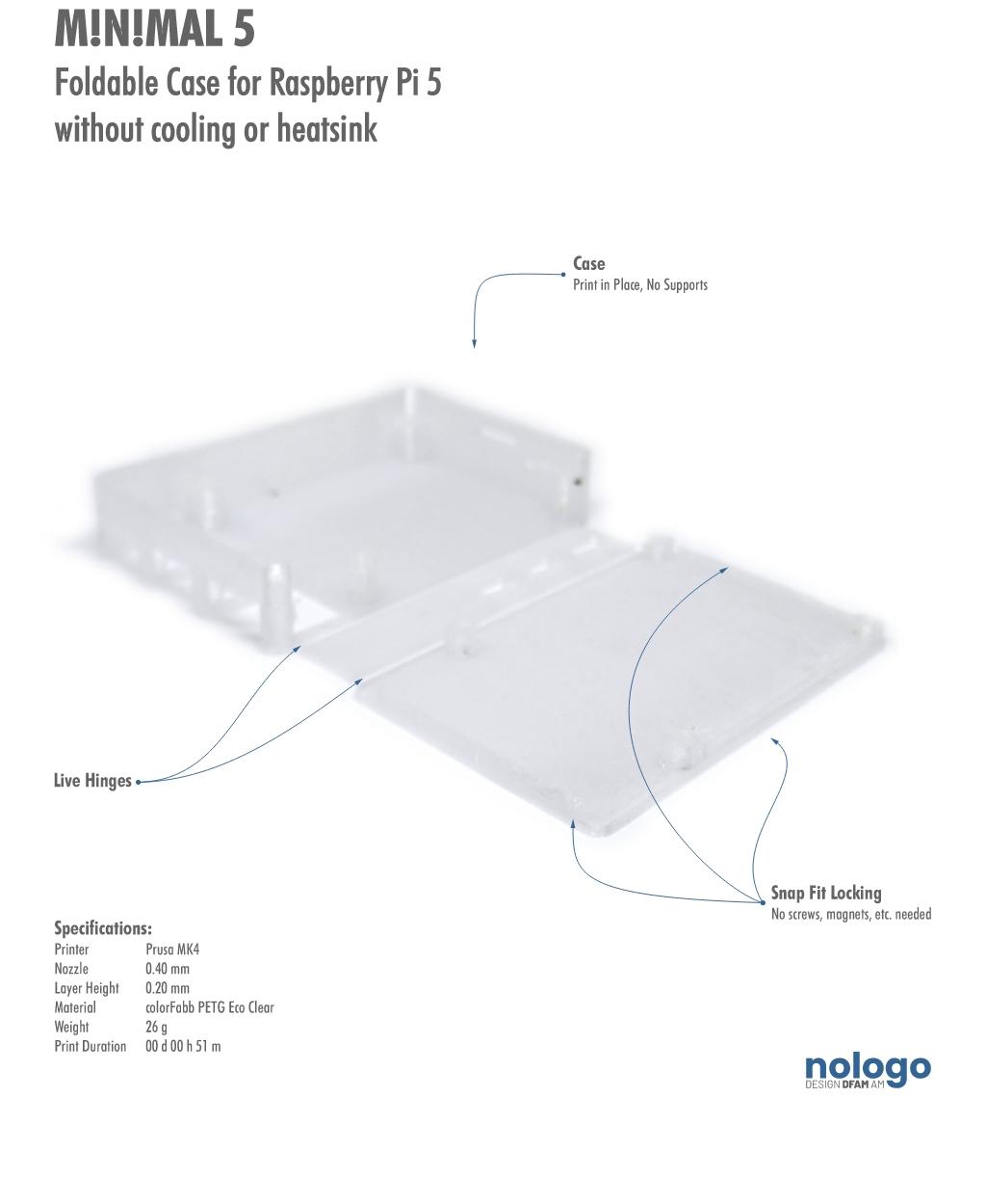 M!N!MAL 5 - Raspberry Pi 5 Case 3d model