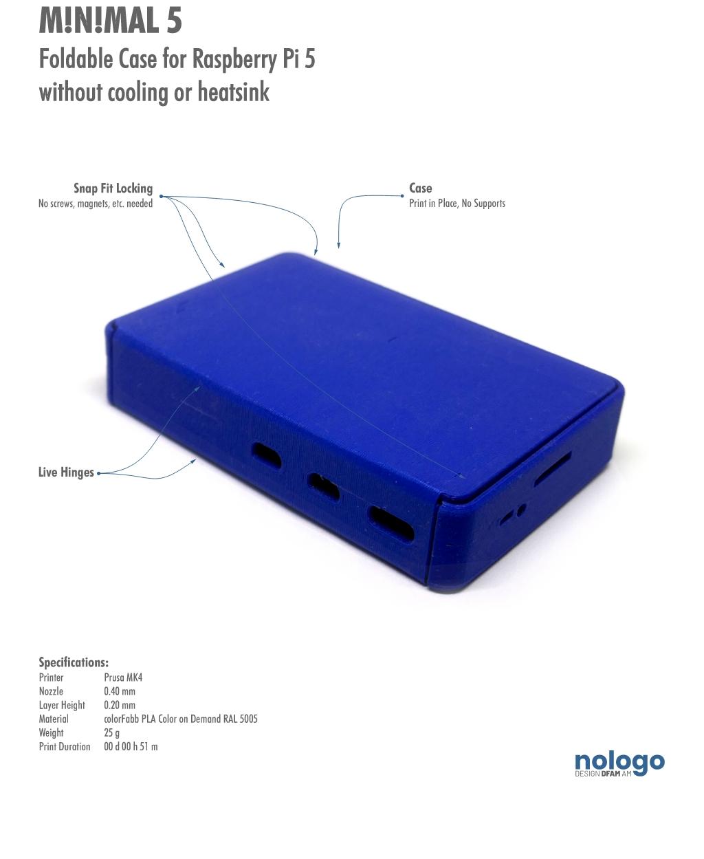 M!N!MAL 5 - Raspberry Pi 5 Case 3d model