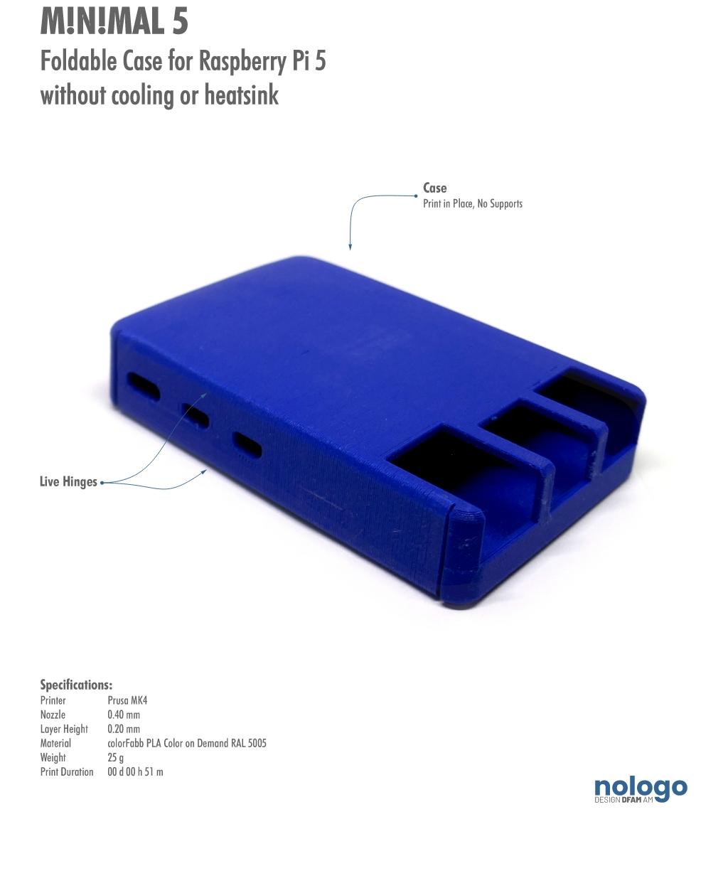 M!N!MAL 5 - Raspberry Pi 5 Case 3d model