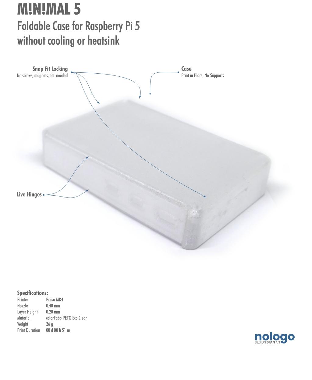 M!N!MAL 5 - Raspberry Pi 5 Case 3d model