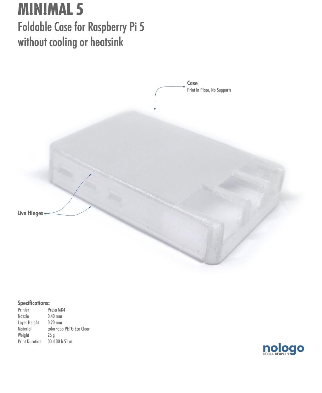 M!N!MAL 5 - Raspberry Pi 5 Case 3d model