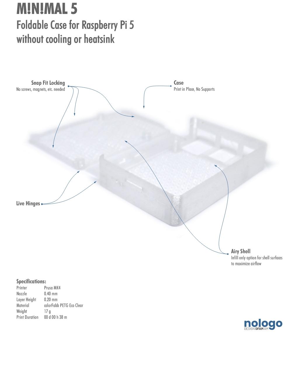 M!N!MAL 5 - Raspberry Pi 5 Case 3d model