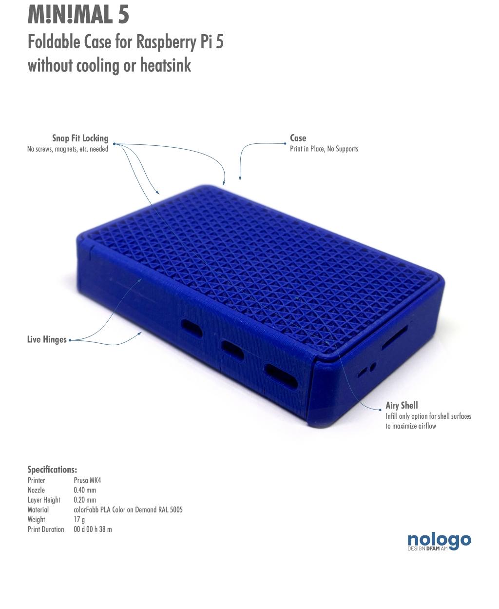 M!N!MAL 5 - Raspberry Pi 5 Case 3d model