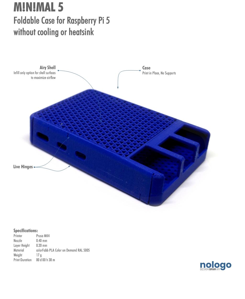 M!N!MAL 5 - Raspberry Pi 5 Case 3d model