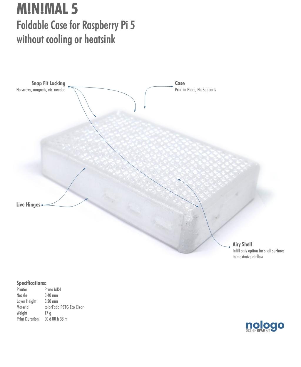 M!N!MAL 5 - Raspberry Pi 5 Case 3d model