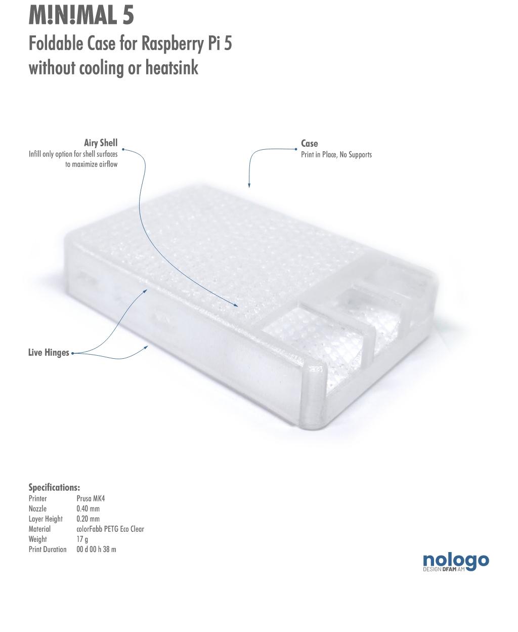 M!N!MAL 5 - Raspberry Pi 5 Case 3d model