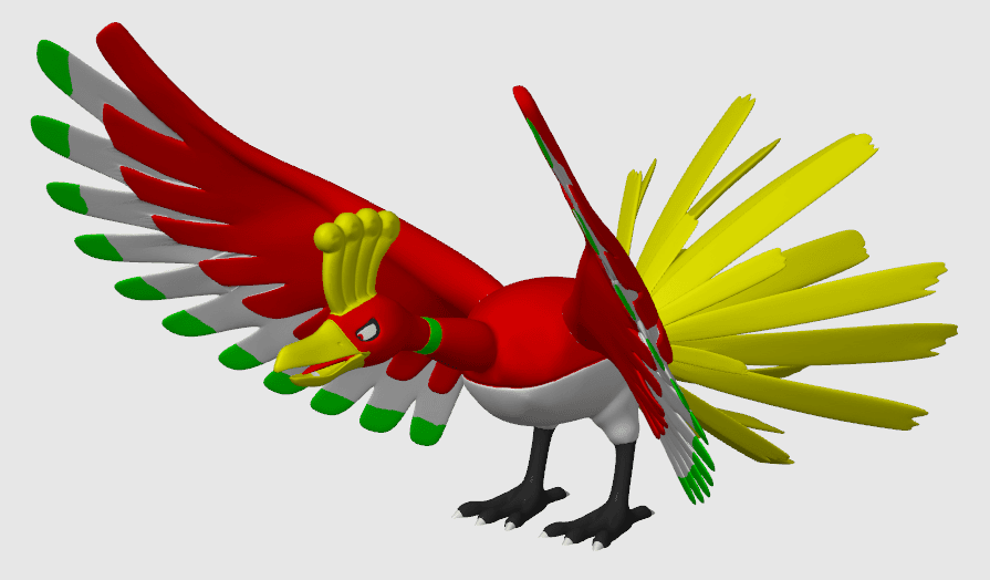 Ho-Oh Pokemon (3mf included) 3d model