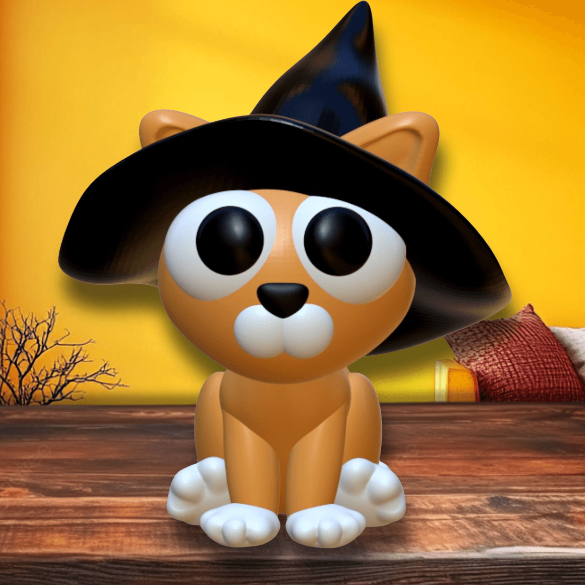 Halloween Kitty Figurine Cat Toy Kitten Chibi Decoration 3d model