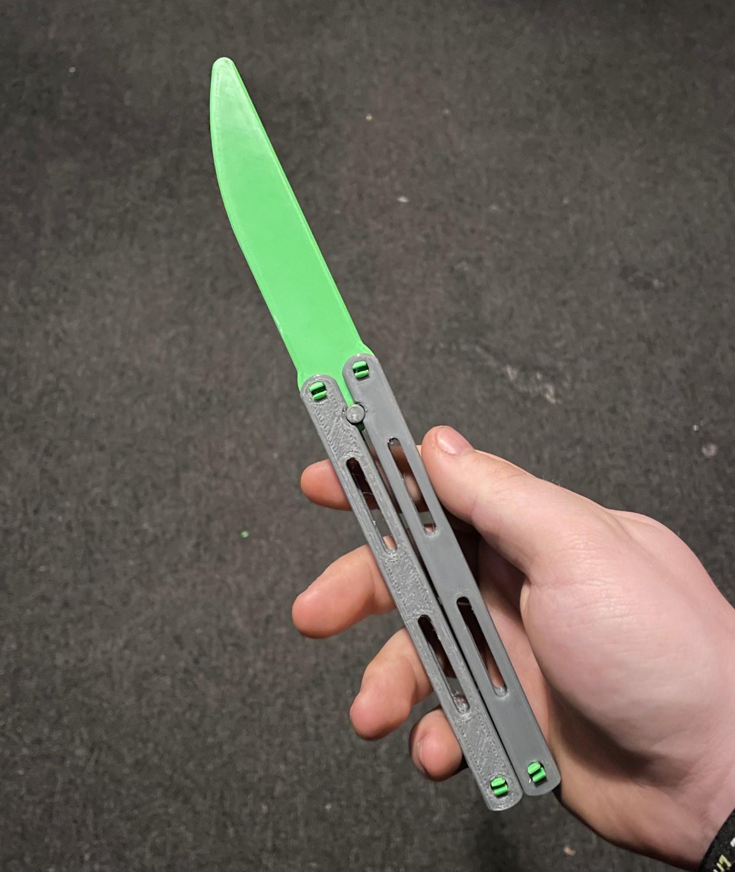 butterfly knife balisong trainer remix 3d model