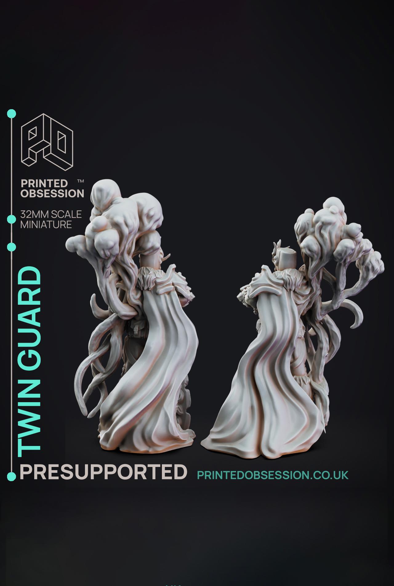 Twin Guard - The Mists of Change - PRESUPPORTED - Illustrated and Stats - 32mm scale			 3d model
