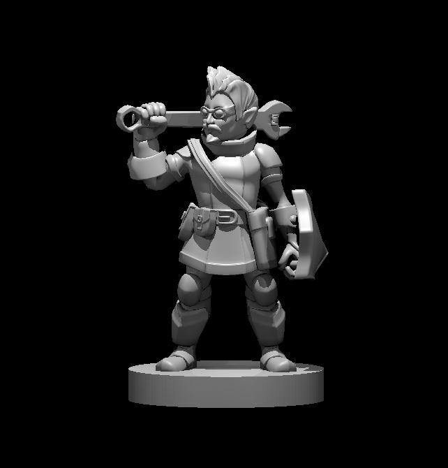 Gnome Male Battle Smith Artificer - Male Gnome Battle Smith Artificer - 3d model render - D&D - 3d model