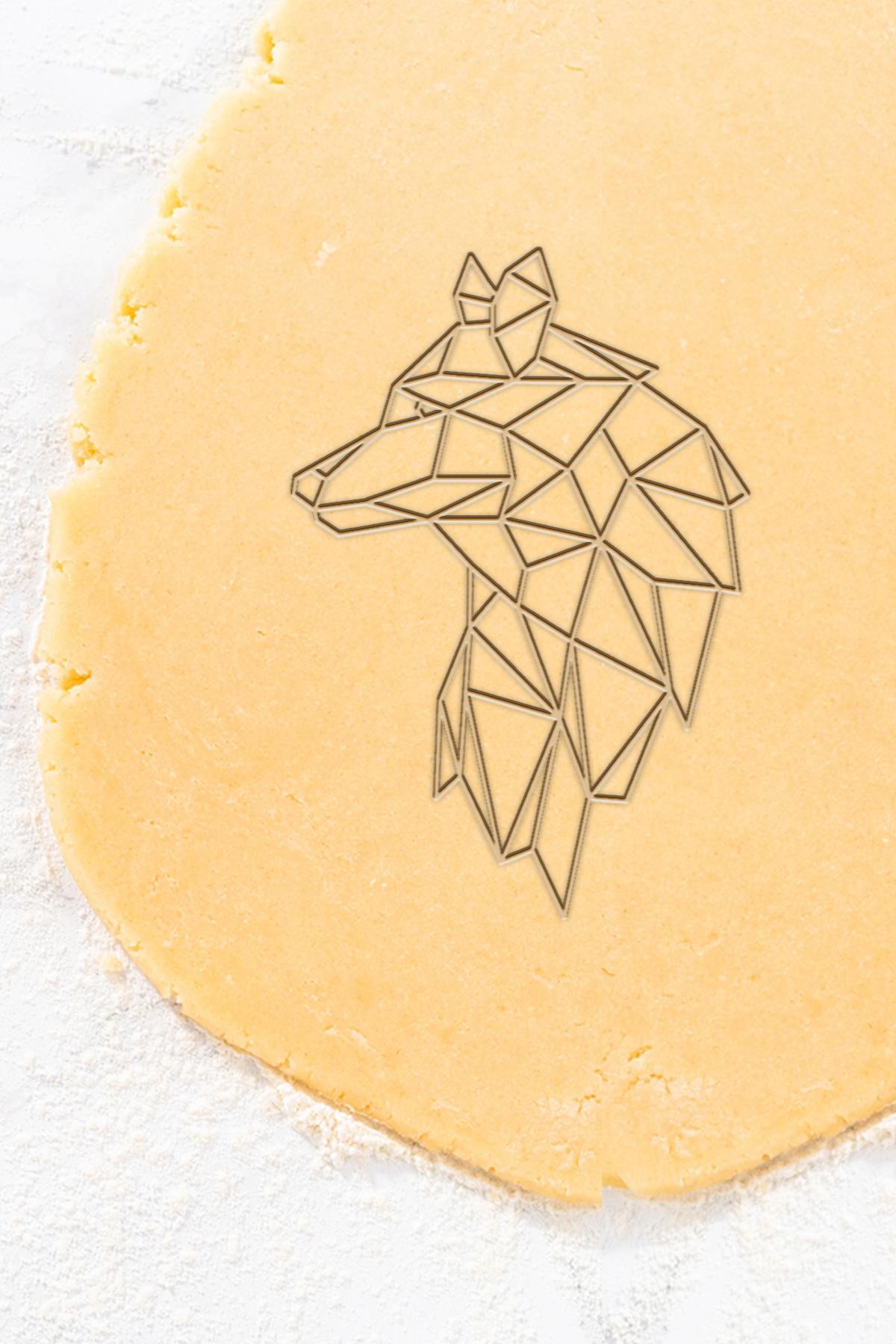 Geometric Wolf Cookie Cutter, Biscuit Cutter 3d model