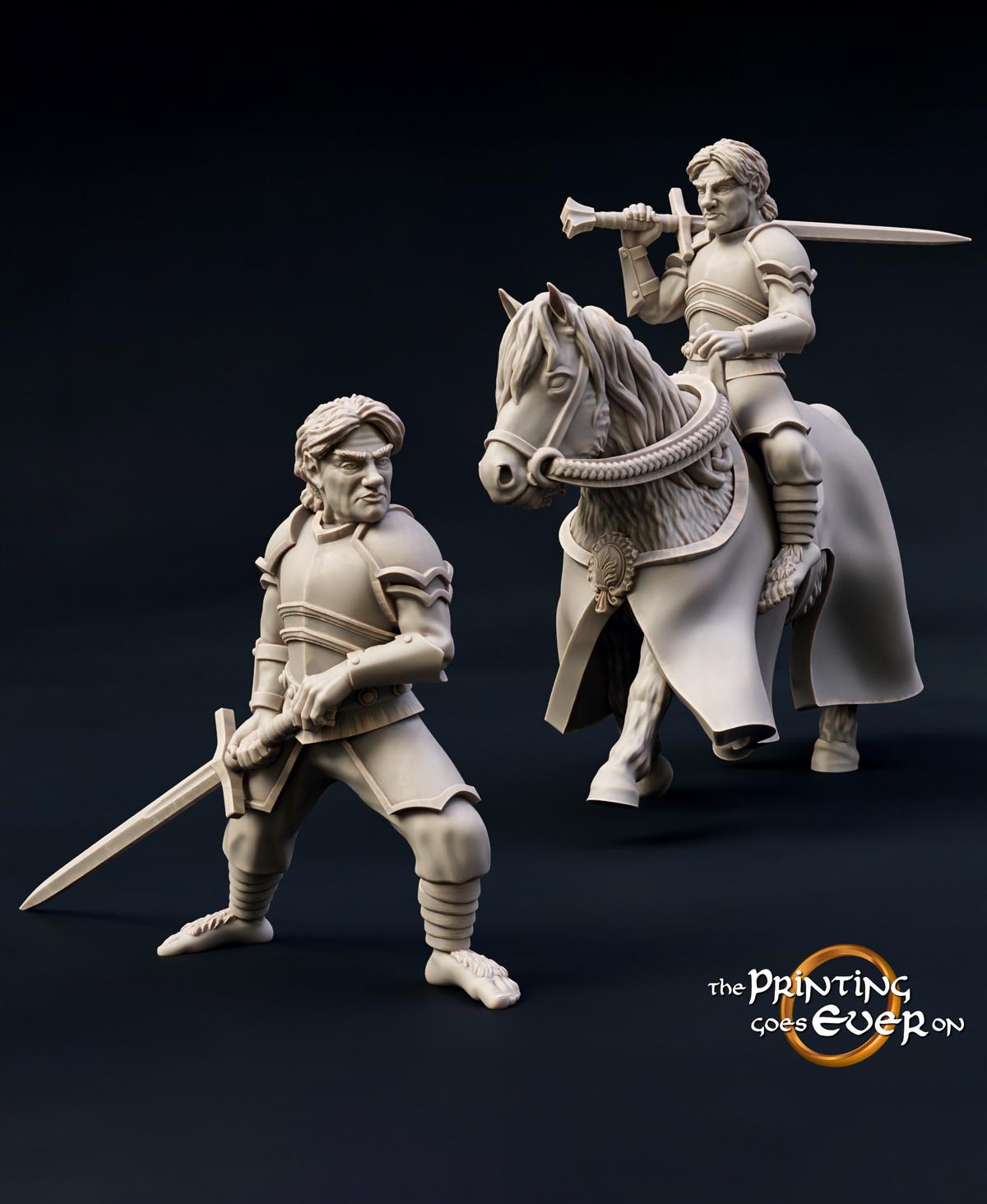 Pavo Tabbart - Halfling Leader On Foot and Mounted 3d model
