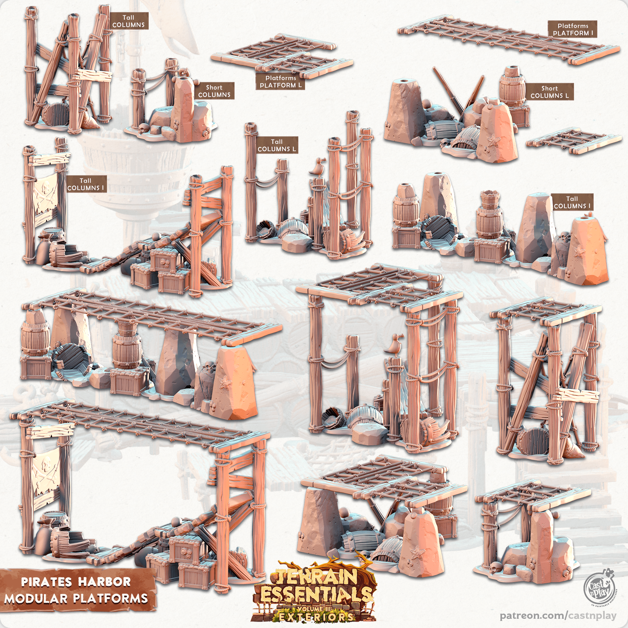 Pirate's Harbor Set (Pre-Supported) 3d model