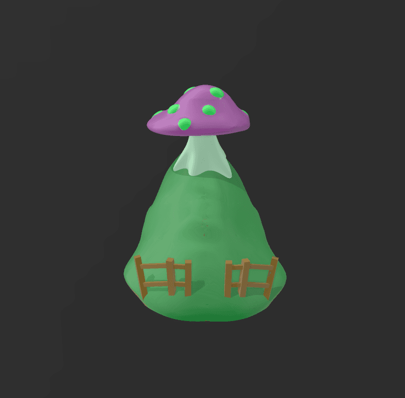 mushroom on a cliff 3d model