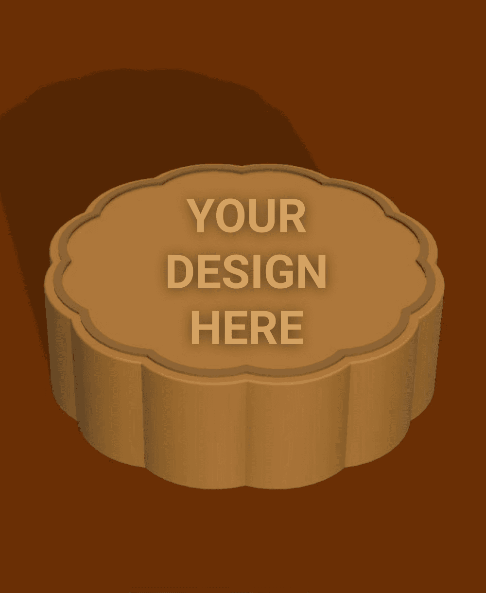 Mooncake with border | Remix to create your own mooncake design to celebrate Mid-Autumn Festival! 3d model