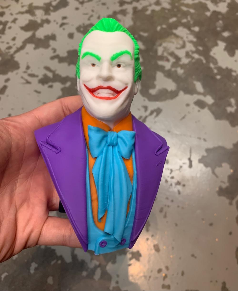 Joker (Tim Burton Version) (Pre-Supported) - Painted in Bambu Studio and printed at a slight angle with only 1 AMS.  - 3d model