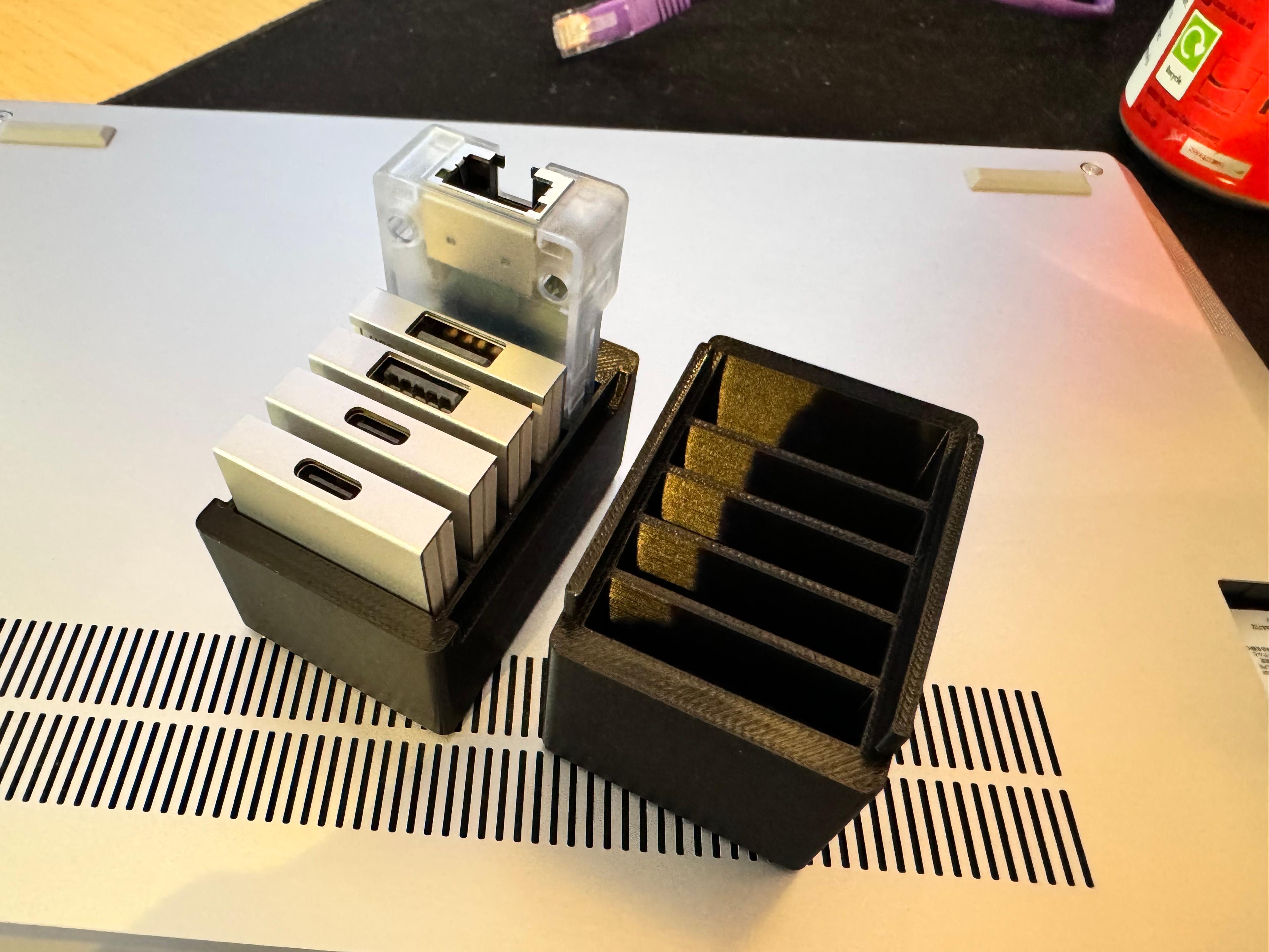 Framework Exansion Card Storage Box (4 Cards + Ethernet) 3d model