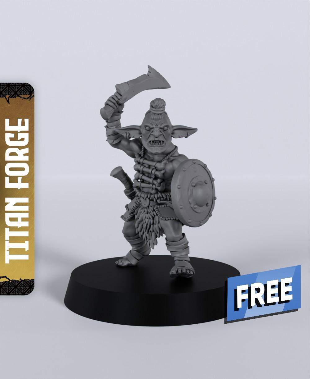 Goblin Fighter - With Free Dragon Warhammer - 5e DnD Inspired for RPG and Wargamers 3d model