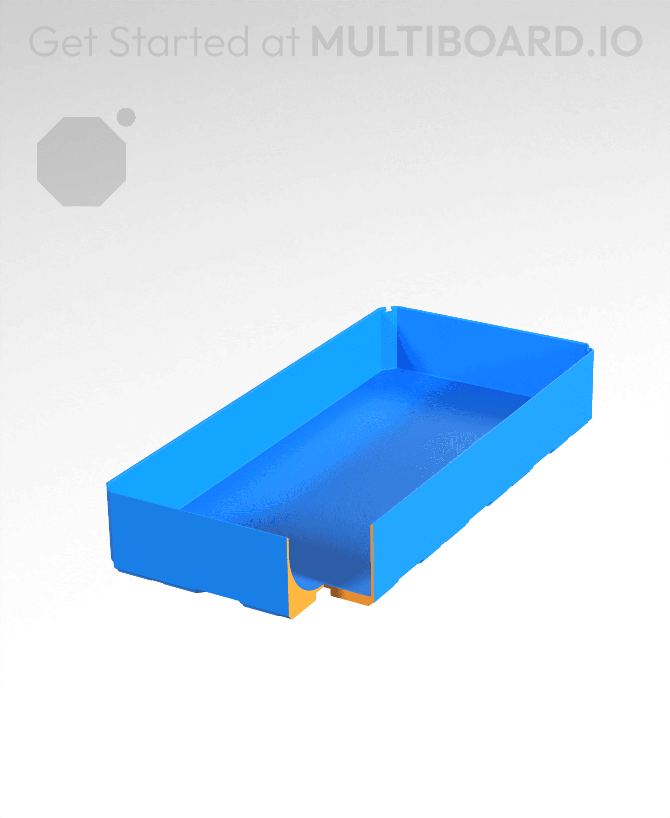 2x4x0.75 - Curved Bin - Multibin Insert 3d model