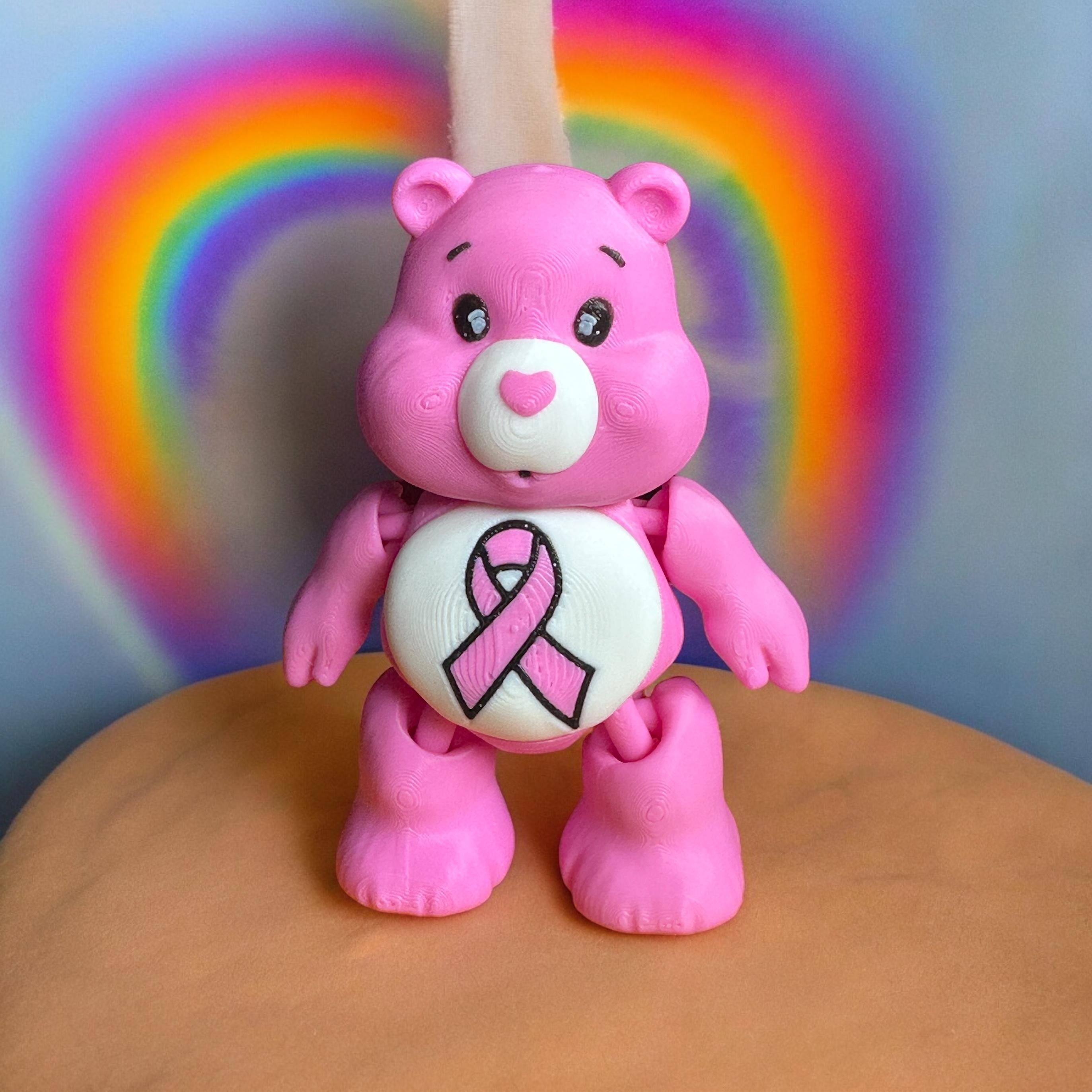 Breast Cancer Awareness, Care Bear, Articulating, Print in Place 3d model
