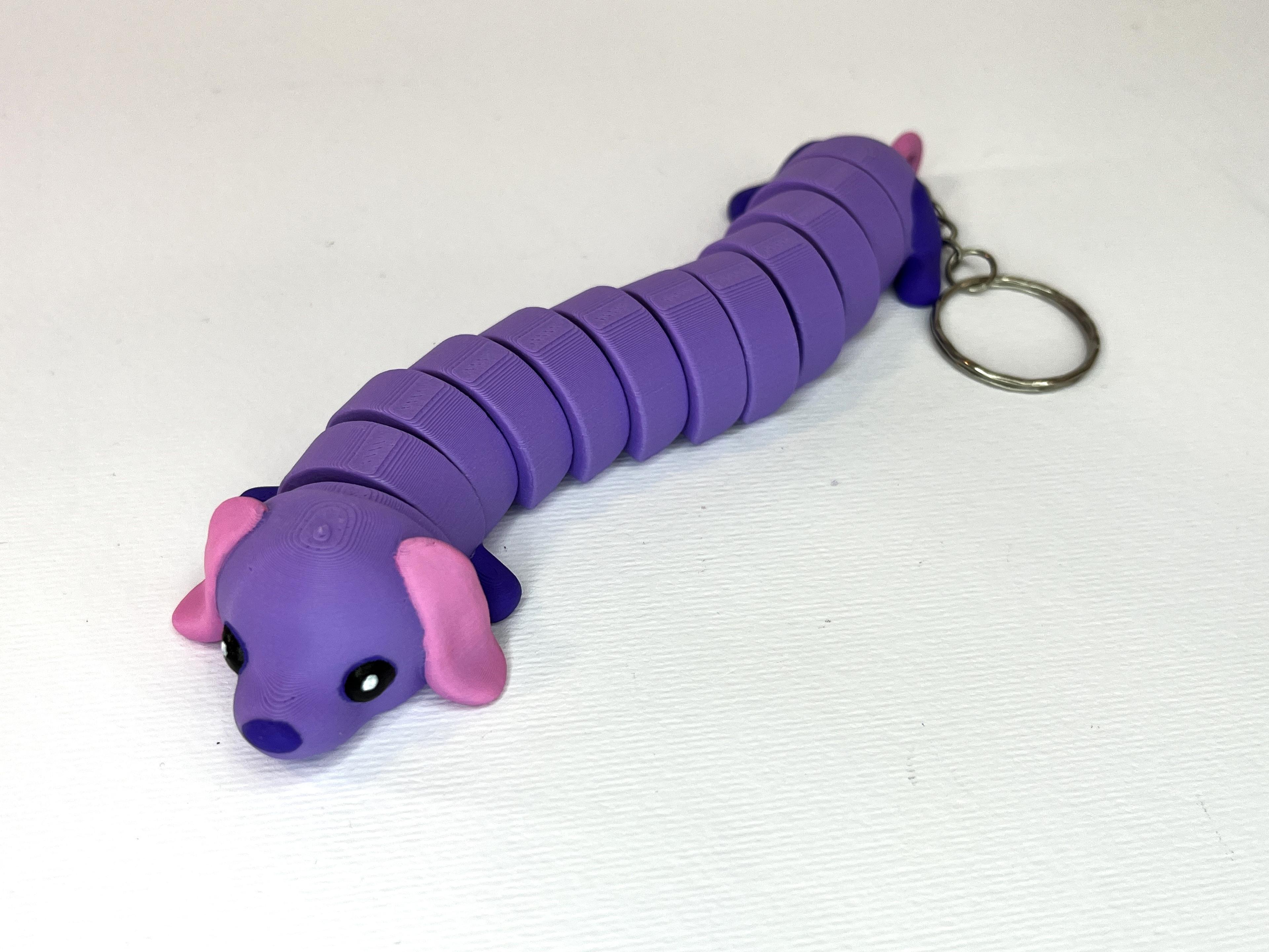  Cute Flexi Pets Long Puppy Dog (Keychain & Magnet) 3d model