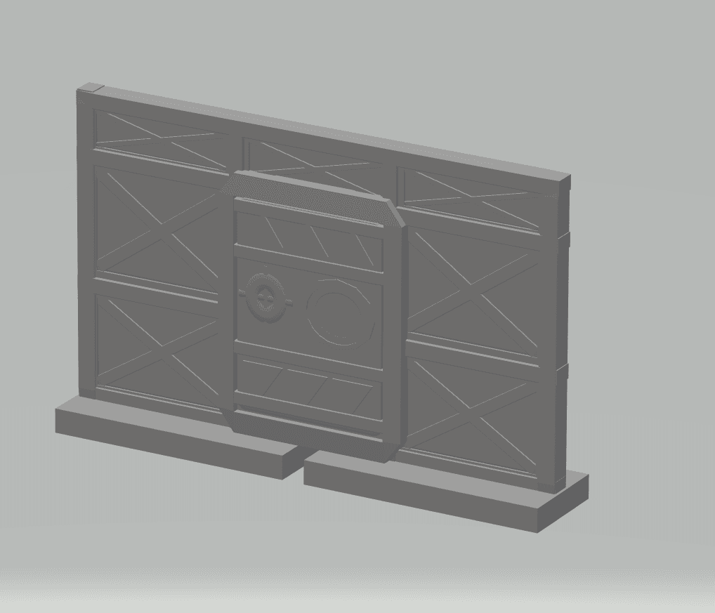 FHW: Mod Sec Industrial wall with door 3d model