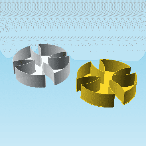 Rounded reamed pattée cross, nestable box (v2) 3d model