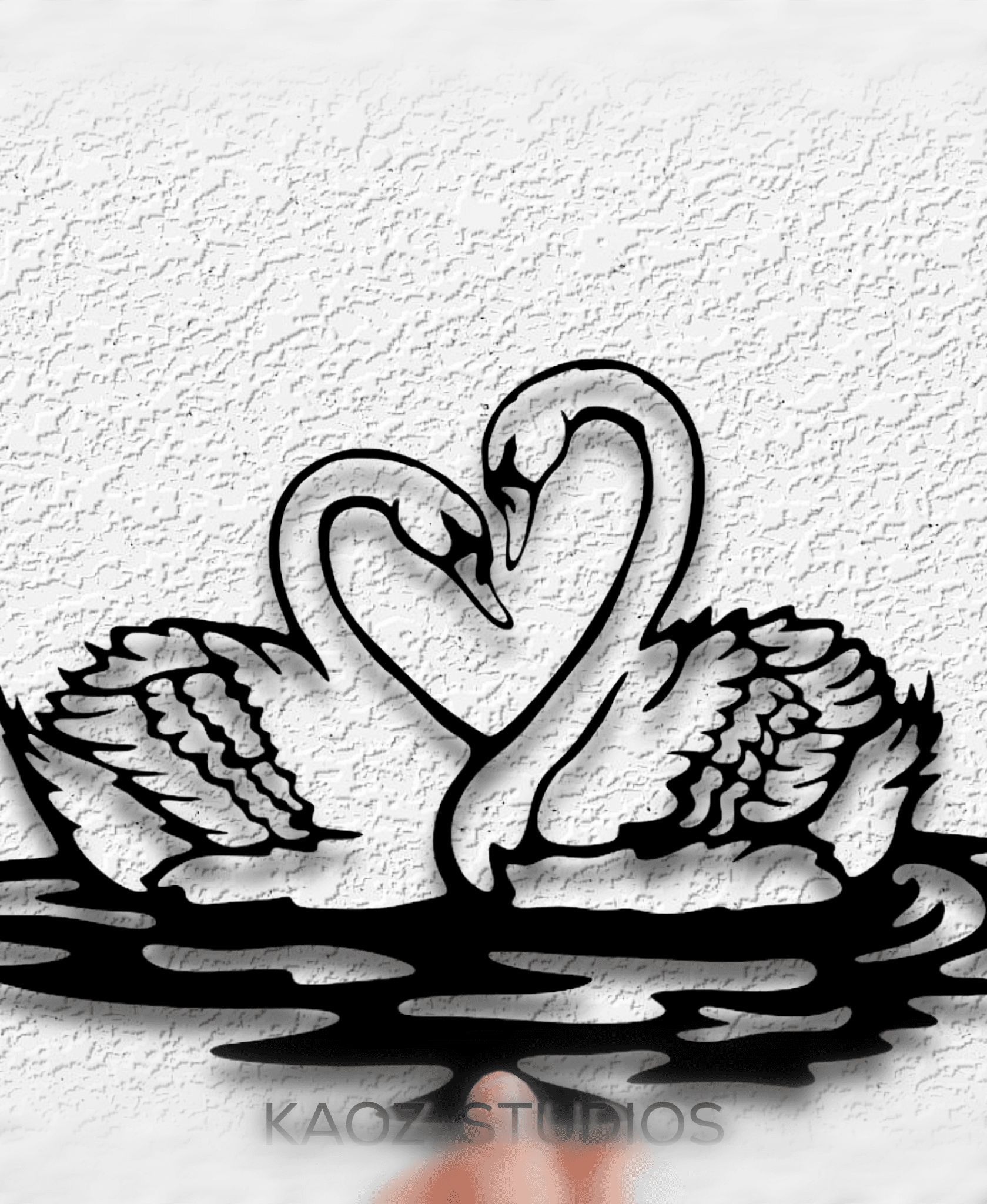 two swans wall art bird wall decor lake birds decoration 3d model
