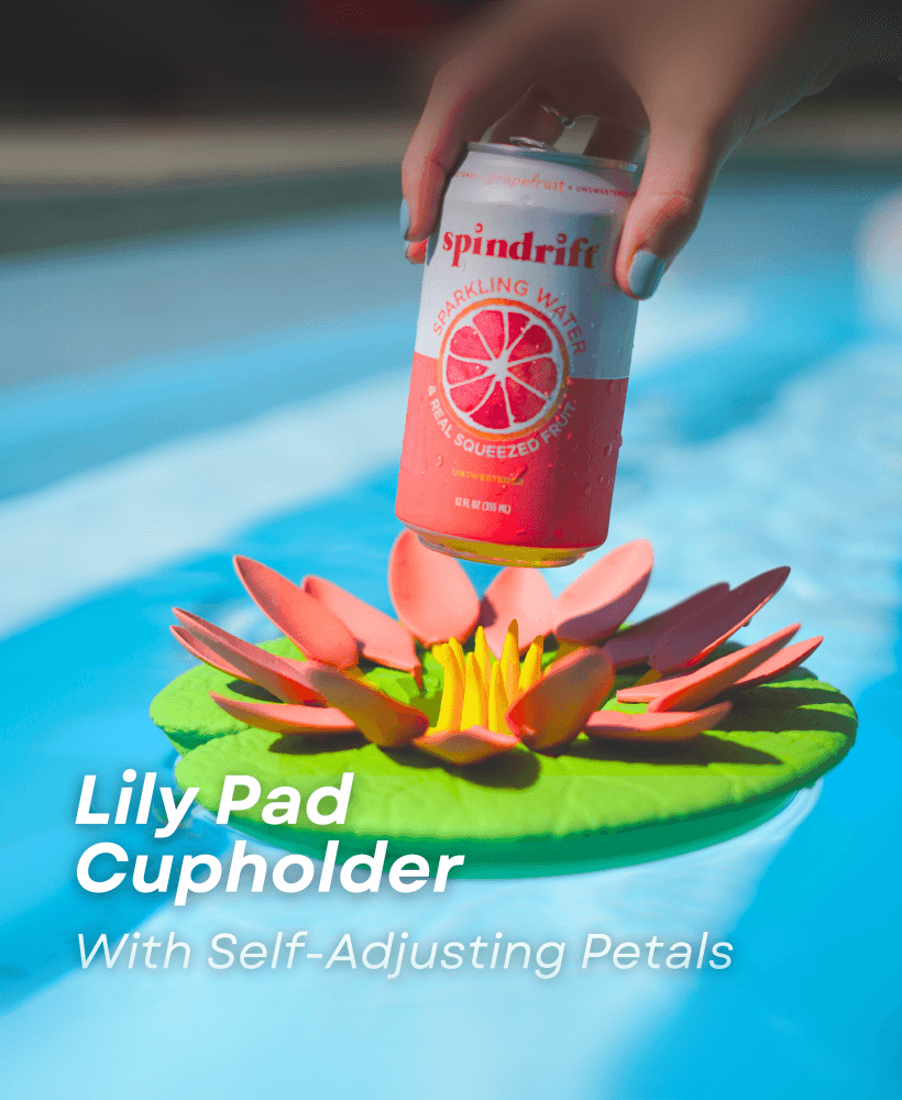 Lily Pad Cupholder - Pool Can Holder with Self Adjusting petals 3d model