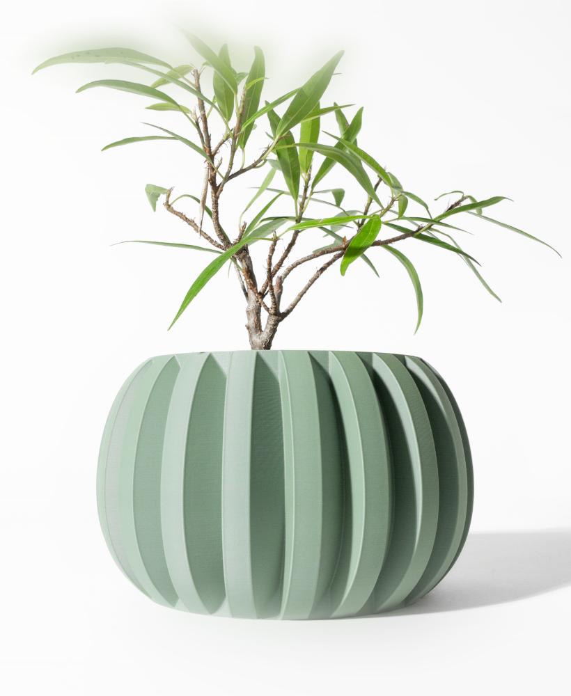 The Jone Planter Pot with Drainage Tray & Stand: Modern and Unique Home Decor for Plants 3d model