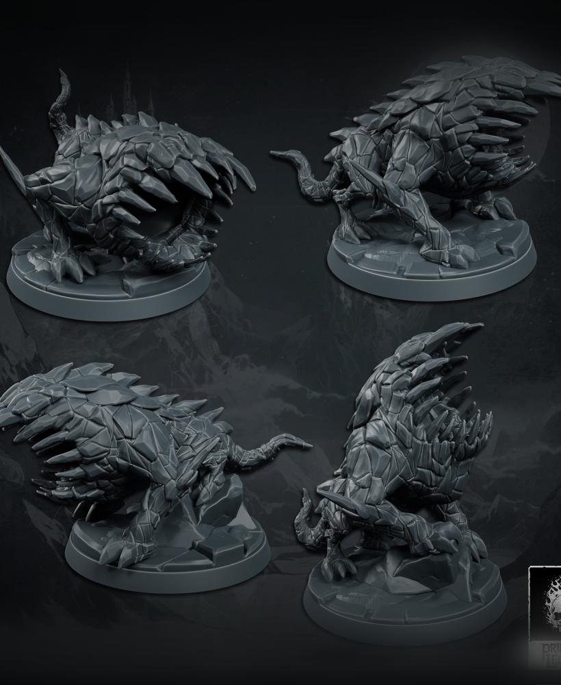 Rime Hounds x4 (40mm Bases) 3d model