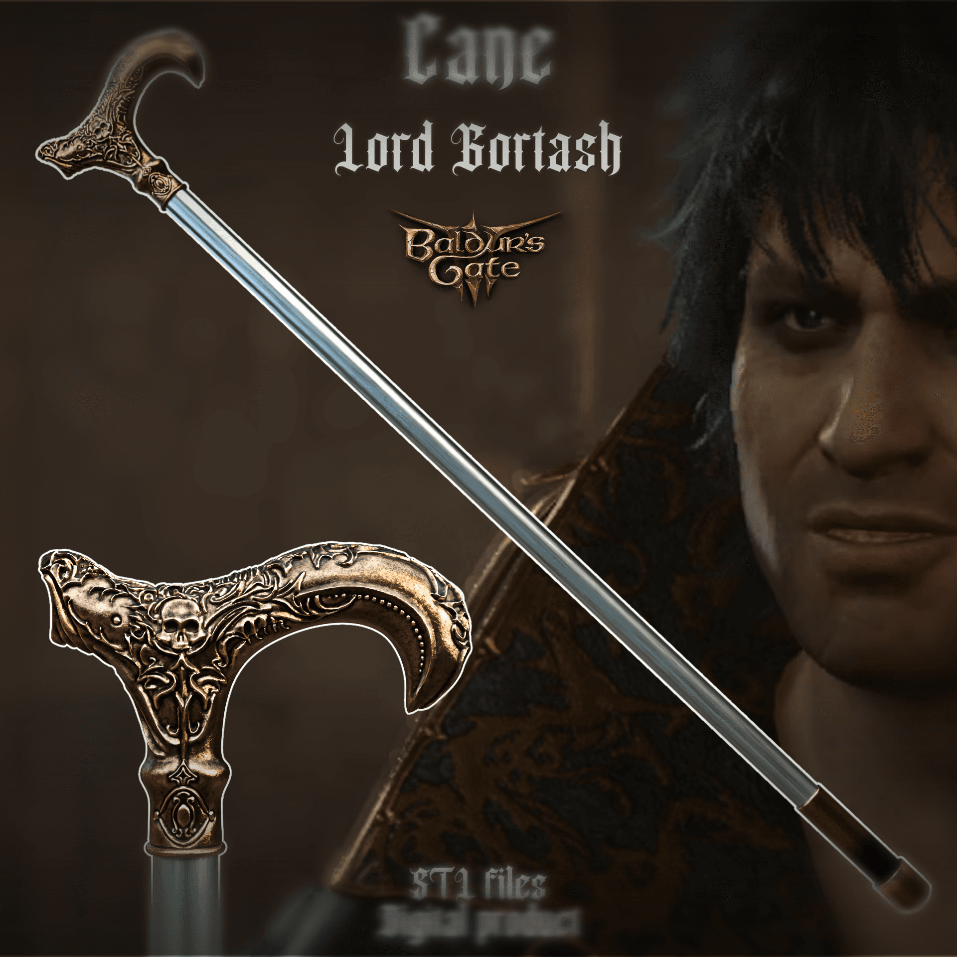 Fantasy Lord Gortash Cane Baldurs Gate 3 3d model
