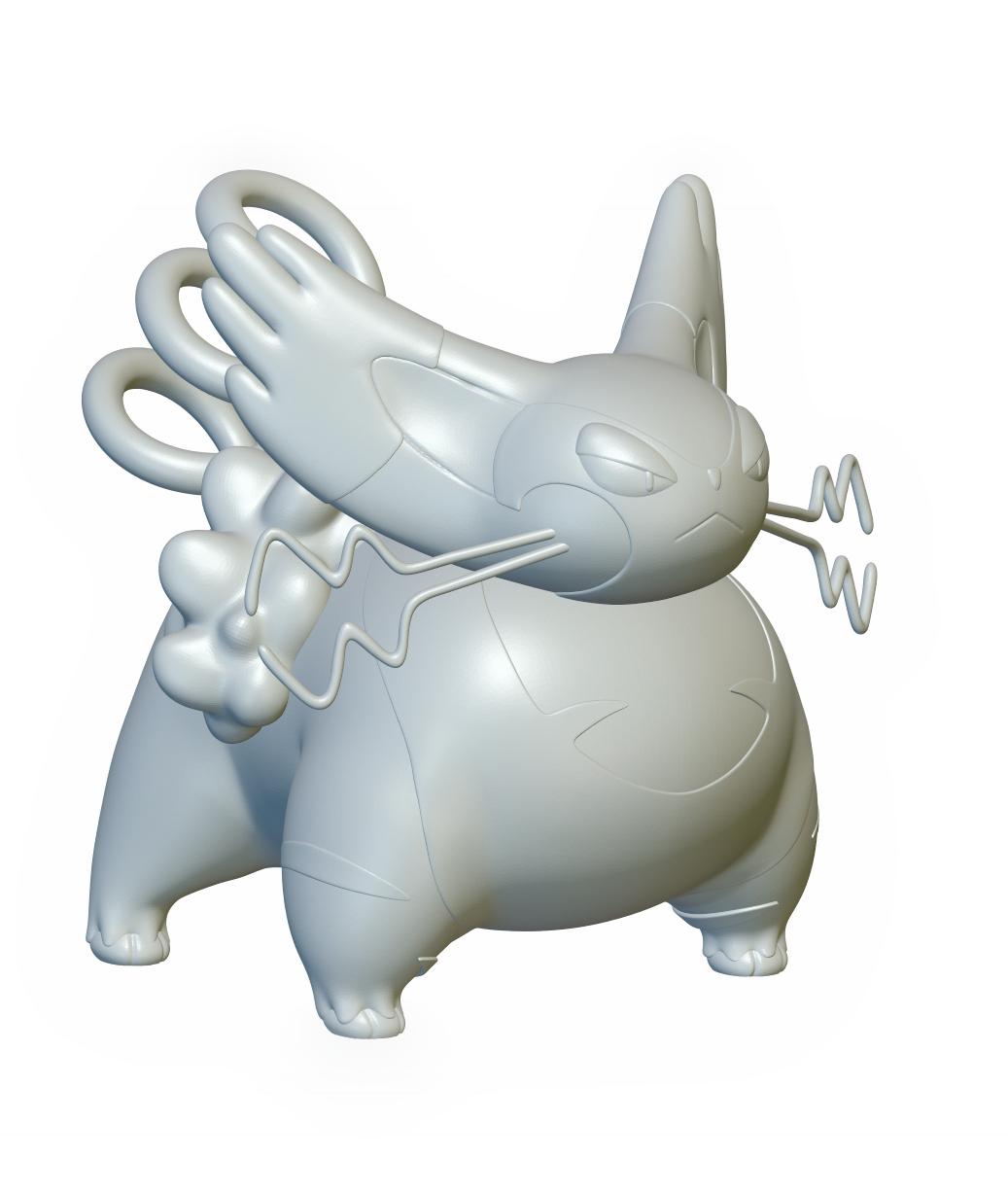 Pokemon Purugly #432 - Optimized for 3D Printing 3d model