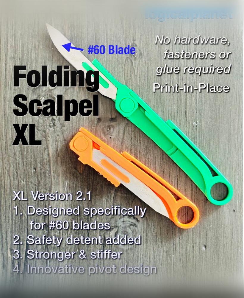 Folding Scalpel XL v2.1 (for #60 Blades) 3d model