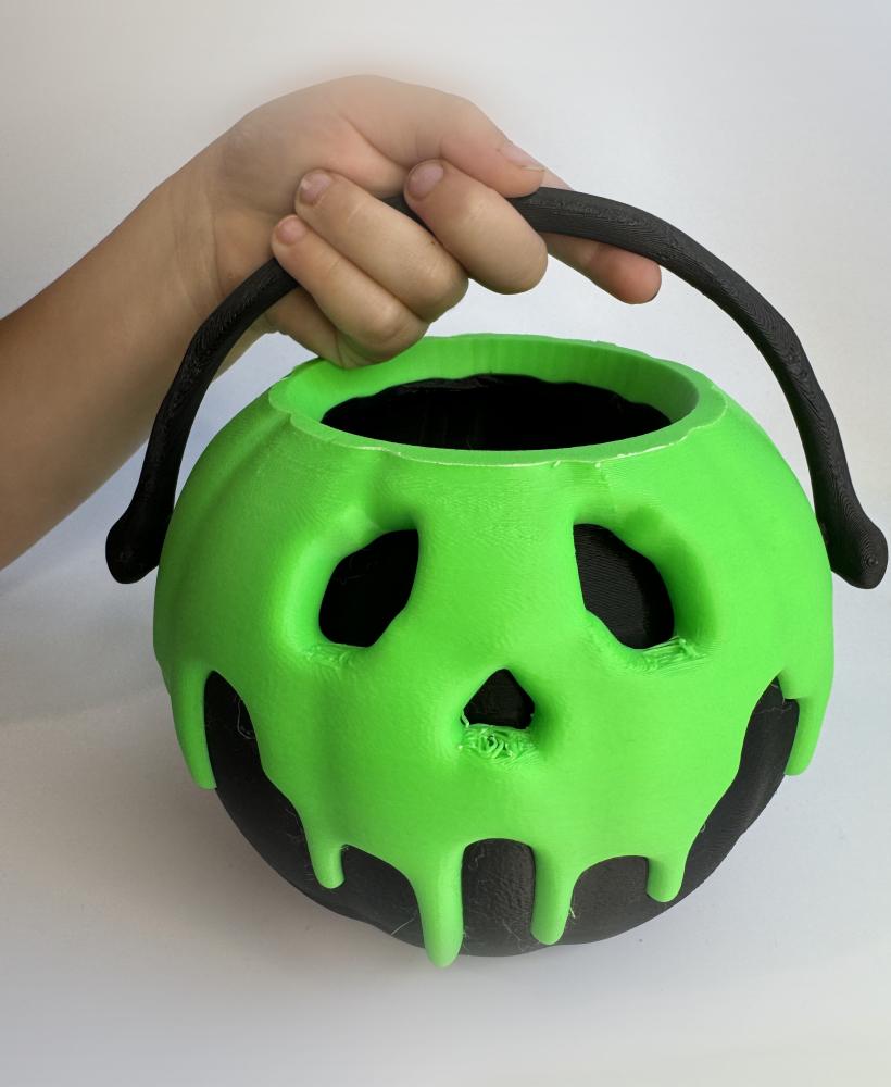 Teal Cat Creative - Slime Pumpkin Bucket with Handle or lid 3d model