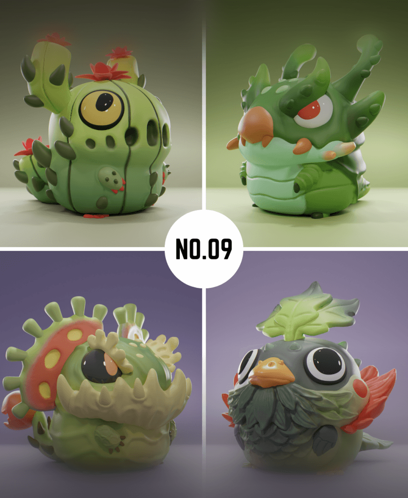 Grumpii 3D Printable Art Toy - Chubbii Series - Set 9 3d model