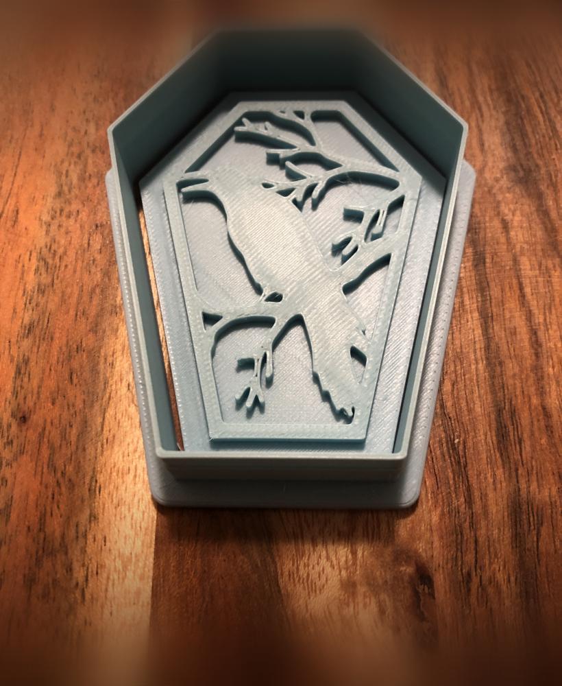 Coffin Raven Cookie Cutters and Stamps 3d model