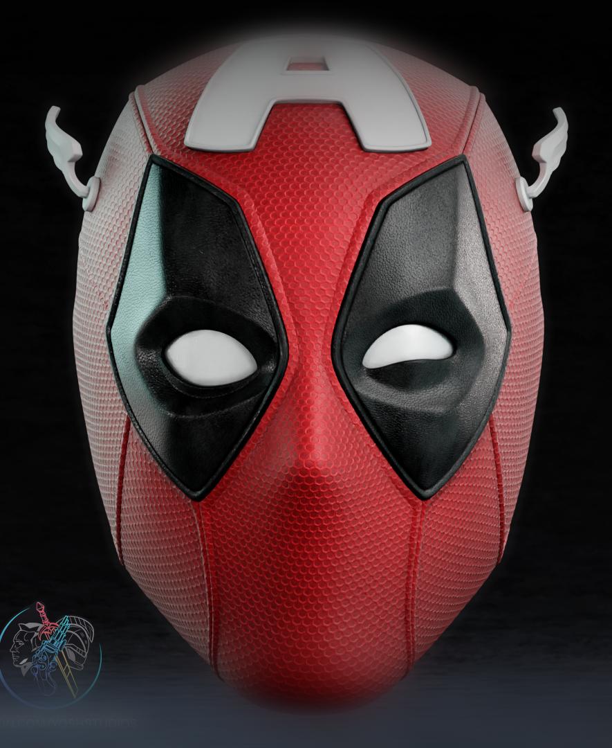 Captain Deadpool Mask 3D Printer File STL 3d model